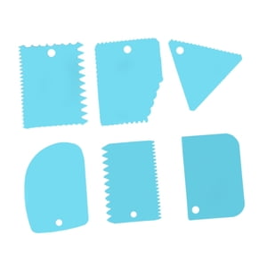 Bothyi - 6 Piezas De Raspador Para Alisar Pasteles, Utensilios Para Hornear, Alisador De Glaseado Para Pasteles Para Principiantes, Color Azul