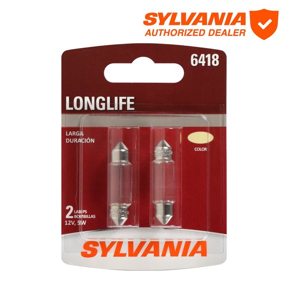 Bombilla Sylvania 6418 LongLife 12 V 5 W para automóvil, delantera, 2 unidades