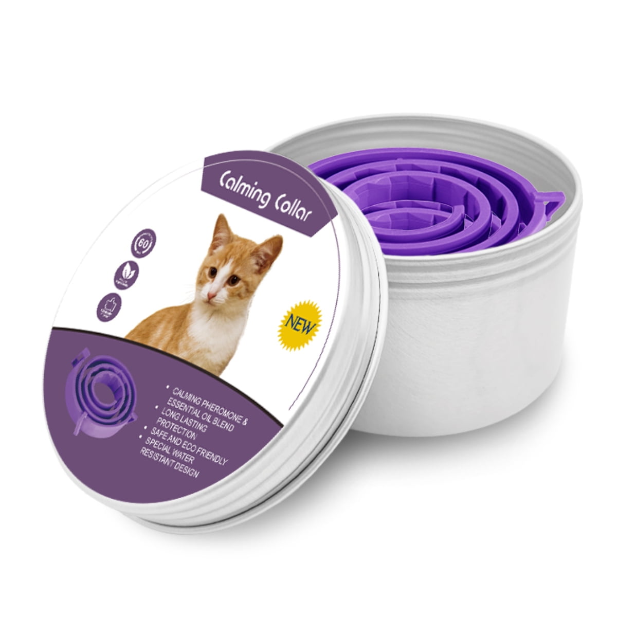 Genérico - Calmante Collar Gato Reducción Antiestrés Ajustable (2 Unid)