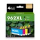thumbnail image 1 of Pack combinado de cartuchos de tinta PRIGET 962XL negro, cian y magenta, 1 of 8