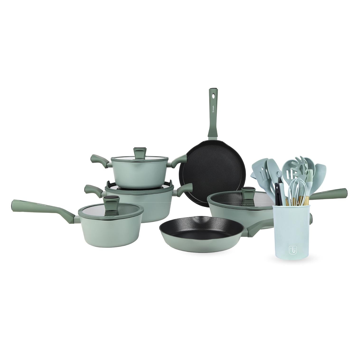 Batería De Cocina Lucca + Set 12 Utensilios Calipso Simplit
