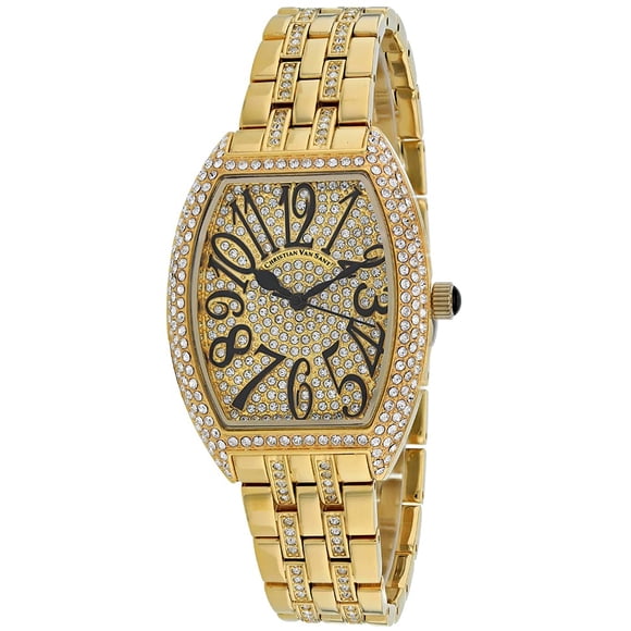 Reloj Christian Van Sant Elegante Brillo Dorado de Cuarzo