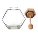 thumbnail image 1 of Tarro Hexagonal Transparente Con Varilla Agitadora De Madera Para Mesa De Comedor 380ml, 1 of 5