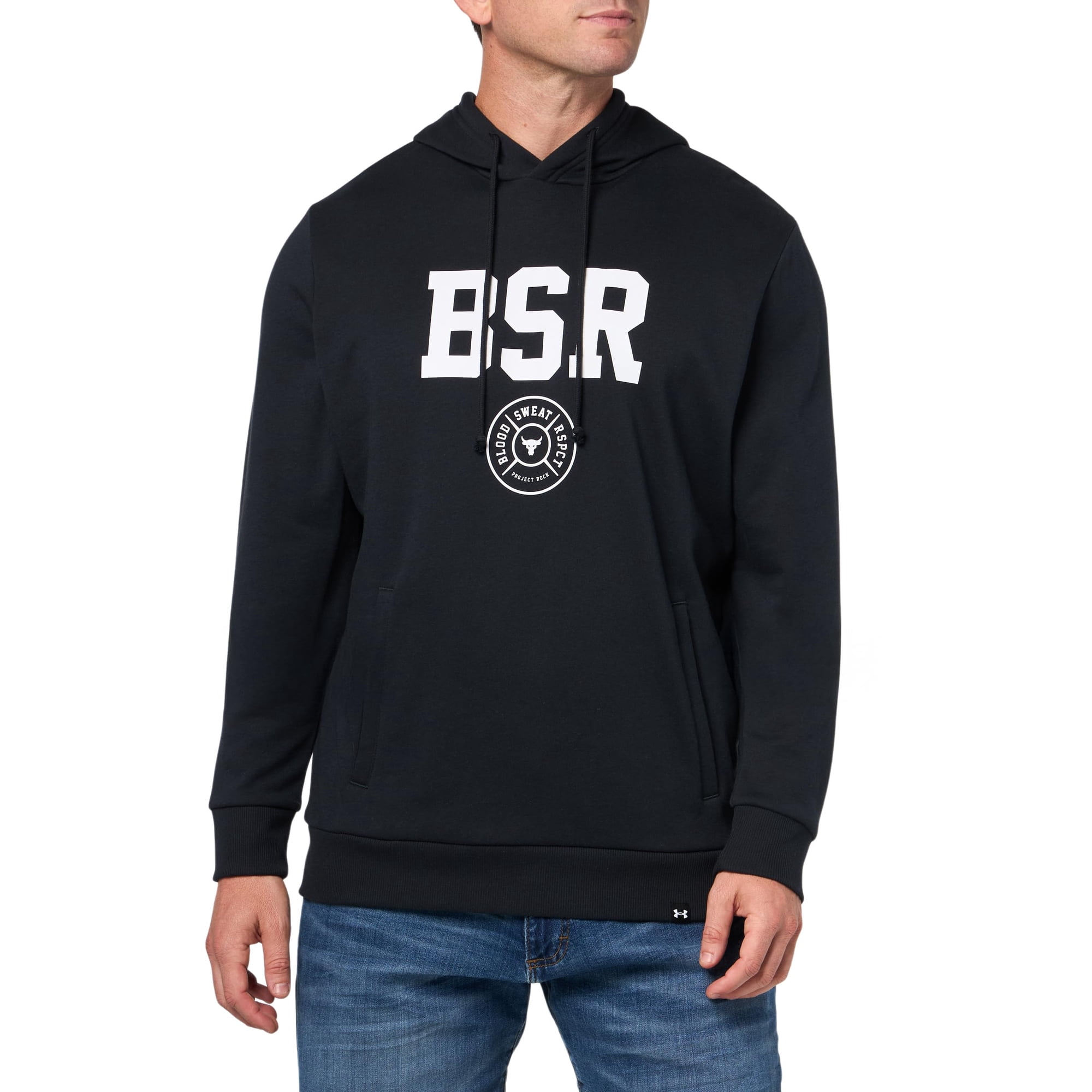 Sudadera Con Capucha Under Armour Project Rock Rival De Forro Polar Para Hombre, Color Negro, Talla