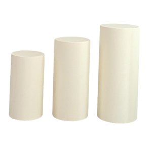 Magideal - 2X Cubiertas De Pedestal Cilíndrico, Cubierta De Soporte De Zócalo Cilíndrico, Cubiertas De Zócalo Cilíndricas Decorativas Para Cumpleaños, Acción De Beige
