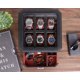 thumbnail image 4 of Caja de relojes ROTHWELL de 6 compartimentos en cuero negro/rojo, 4 of 9
