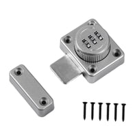 Magideal - Cerradura De Pestillo De Puerta Con Contraseña Giratoria, Cerraduras De Fácil Montaje, Accesorios De Puerta Resistentes, Cerradura De Combinación De 3 Plata