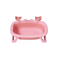 Importclick - Bañera Tina Bebé Plegable Malla Reforzada Cangrejo 20 L Rosado