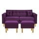 thumbnail image 1 of Sofa New Retro 3c + 2 Pouf Felpa 01 Morado, 1 of 6