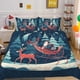 thumbnail image 1 of Cartoon Snow Christmas Tree Santa Claus Reindeer Quilt Duvet Cover Set3-Piece Bedding Set, 1 of 4