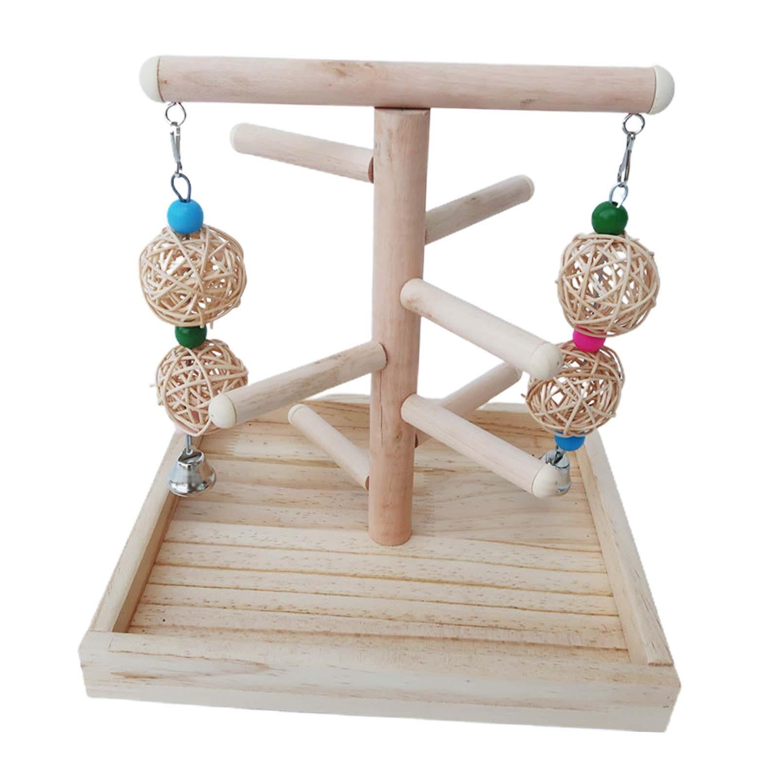Soporte De Madera Para Pájaros, Gimnasio, Mesa, Loro, Juguete, Periquito, Percha De Madera Maciza, Percha Para Pájaros