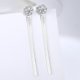 thumbnail image 4 of Aretes Colgantes Delicados de Moissanita de 2 Quilates para Mujer Color D Claridad VVS1 Aretes Largos Aretes Colgantes de Diamante de Plata Esterlina 925 Corte Redondo Aretes con Borla para Mujer, 4 of 7