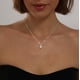 thumbnail image 2 of Collar Colgante de Lágrima de Plata Esterlina 925 con Circonia Cúbica para Mujer, Cadena Delicada de Eslabones O con Extensión de 2 Pulgadas, Joyería Minimalista Simple Ajustable de 16.5 Pulgadas, 2 of 6
