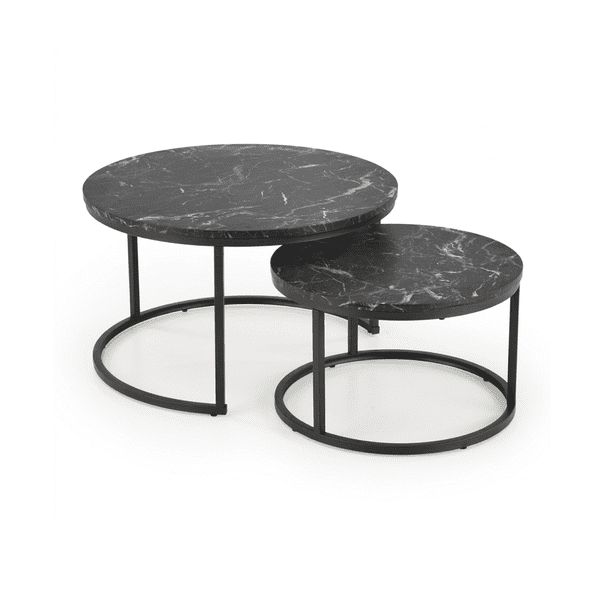 Mesa De Centro Auxiliar Doble Melamina 70X43 50X39 NEGRA
