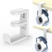Genérico - Soporte Ajustable Para Auriculares - Soporte Para Auriculares De Juegos De Pc Con Giro De 360 Grados, Colgador Con Abrazadera Para Debajo Del Escritorio, Organizador Con Clip Para Cables - Blanco