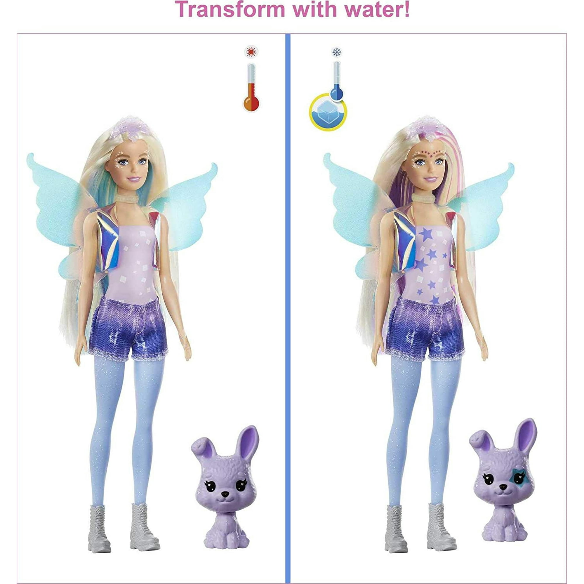 Barbie Color Revela Peel Fairy Fashion Reveal Doll Set Con 25 Sorpresas, Incluyendo Blue P