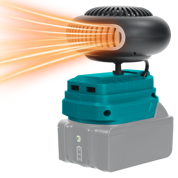 Soplador de Aire Caliente Portátil Calentador de Auto Inalámbrico Desempañador de Auto Calentador de Parabrisas Calentamiento Rápido y Ventilador de Enfriamiento para Batería Ma*kita 18V