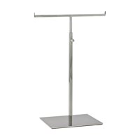 Magideal - Estante De Exhibición De Bolsas De Metal, Soporte De Exhibición De Bolsos, Acero Inoxidable Con Doble Gancho, Soporte Independiente En Forma De T Para Espejos De Tubo Cuadrado