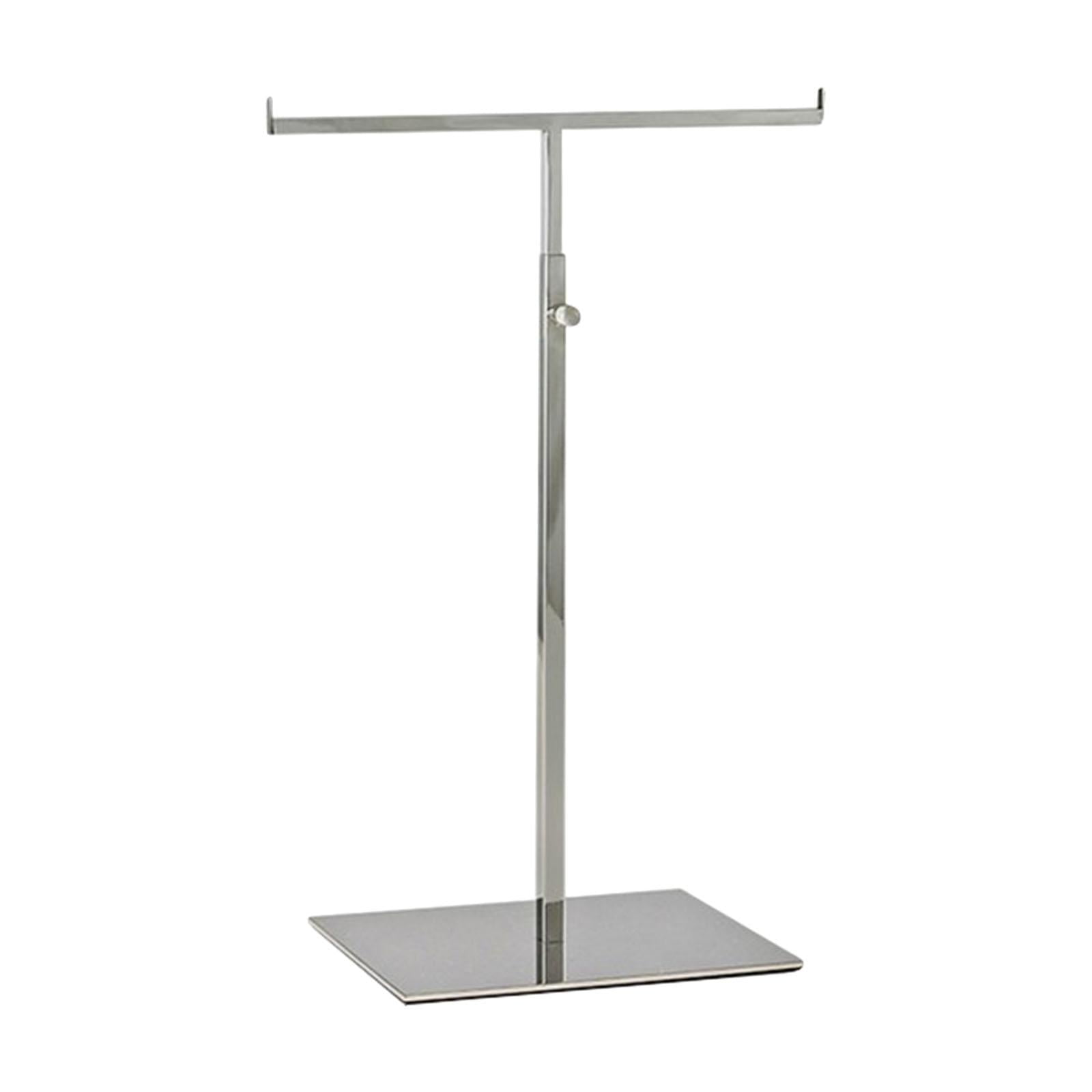 Magideal - Estante De Exhibición De Bolsas De Metal, Soporte De Exhibición De Bolsos, Acero Inoxidable Con Doble Gancho, Soporte Independiente En Forma De T Para Espejos De Tubo Cuadrado