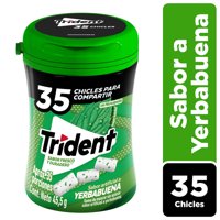 Chicle Sin Azúcar Botella Sabor Yerbabuena 45,5 G Trident