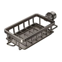 Magideal - Estante De Almacenamiento Para Grifo De Cocina, Cesta Cuadrada Izquierda Con Varilla, Soporte De Esponja Fácil De Instalar, Escurridor Para Lavabos De Negro