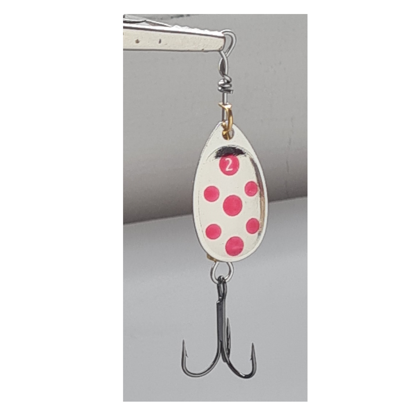 Silstar - Spinner Cucharita 5Grs 6,8Cms Plata Puntos Rojos #2