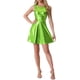 thumbnail image 1 of Vestido de Mujer INSPIRE CHIC Sin Mangas de Cintura Alta Brillante Ajustado y Acampanado Mini Vestido Verde Brillante M, 1 of 6