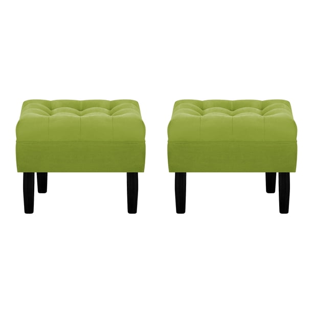Set Pouf Wood 1c Felpa 00 Pistacho