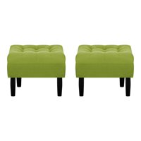 Bodevir - Set Pouf Wood 1C Felpa 00 Pistacho