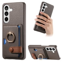 Funda Foxdock Para Samsung Galaxy S26 Pro Protección Antigolpes, Función De Soporte, Con Anillo Y Cartera Magnética-Gris Plateado