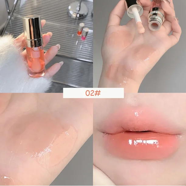 Strawberry Jelly Lip Oil Glossy Tint Glaze Lipstick Moisturize Liquid Fruit Jam Lip Beauty Treatment Transparent Hydrating Balm
