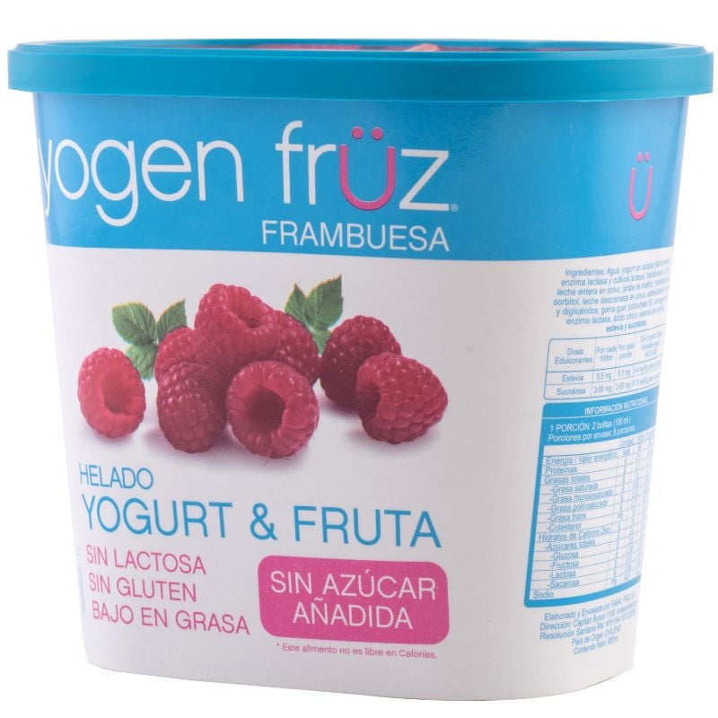 Helado De Yogurt Y Fruta Frambuesa Pote 800 ml Yogen Früz