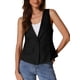 thumbnail image 2 of INSPIRE CHIC Chaleco de Lino Casual para Mujer con Cuello en V sin Mangas y un Solo Botón Ligero Talla L Negro, 2 of 6