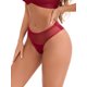 thumbnail image 4 of INSPIRE CHIC Ropa interior femenina de encaje de malla transparente de cintura media, transpirable, ligera y sin costuras, L Rojo Vino, 4 of 4