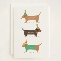 Minted - Tarjeta De Cumpleaños Acuñada Con Forma De Salchicha Auténtica, Divertida Para Un Amante De Los Perr