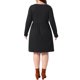 thumbnail image 3 of Vestido de muñeca con cuello redondo para mujer de talla grande Agnes Orinda, decoración de botones, manga larga, vestido casual suave de otoño con bolsillo, 4X negro, 3 of 6