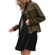 thumbnail image 4 of Chaqueta de camisa de leopardo para mujer, chaqueta ligera informal, chaqueta de otoño con botones, XS marrón, 4 of 6