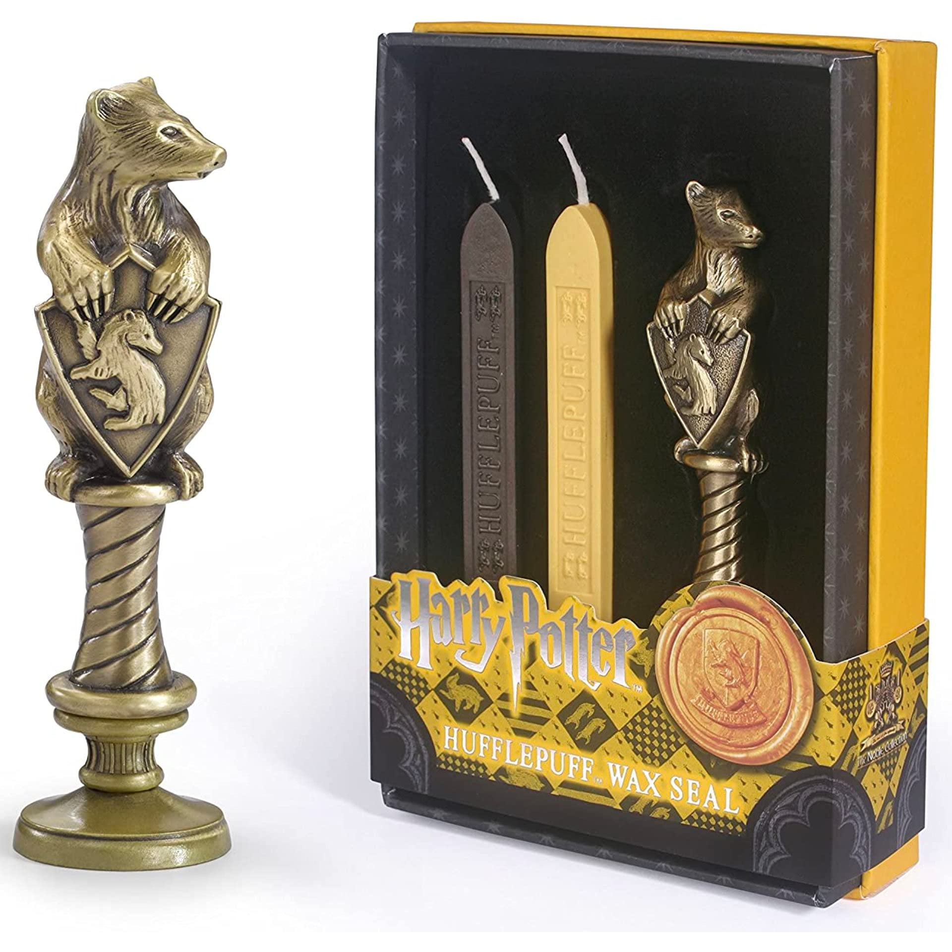 The Noble Collection - Casa Hufflepuff De Harry Potter Con Sello De Cera, Metal Fundido