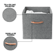 thumbnail image 2 of Cajas Organizadoras Belug Plegables Pack 3  de Tela Poliéster 30x30x30 cm Gris, 2 of 5