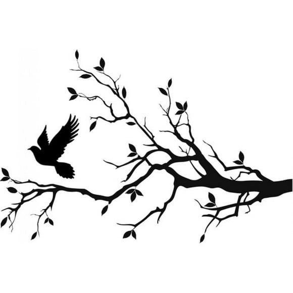 Decomural Dove Tree Branch Birds Feather Stickerz WS-32455