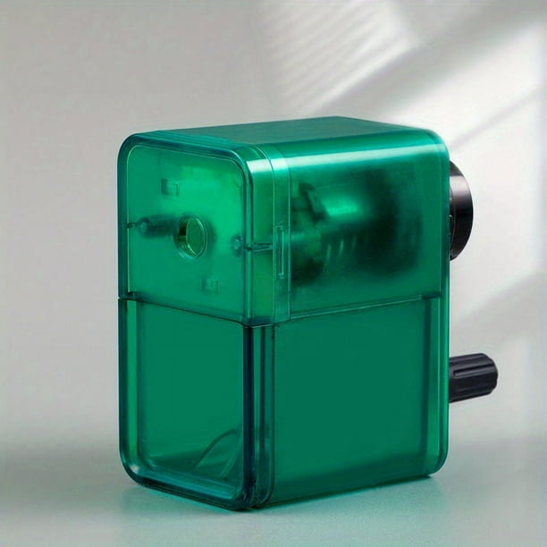 Get Perfectly Sharpened Pencils Every Time with Our Black Manual Pencil Sharpener - Ideal for Kids, School, Classroom, Home and Artists - Features Stronger Helical Blade for Fast Sharpening of Colored