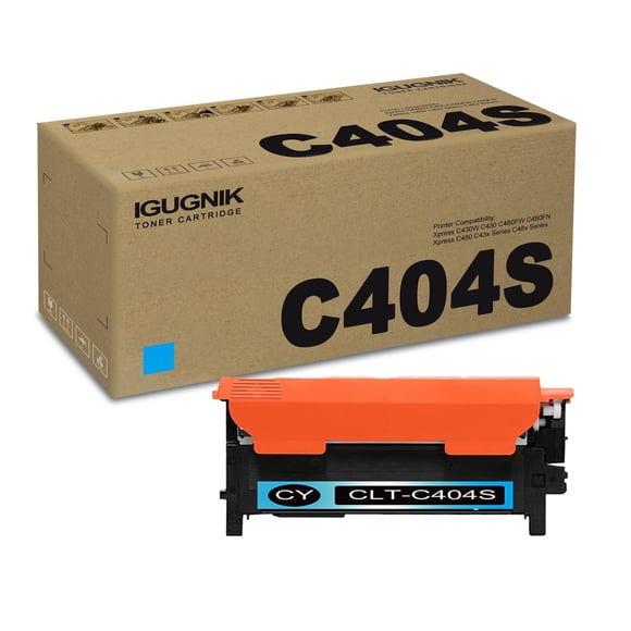 Cartucho de tóner cian IGUGNIK CLT-C404S para impresora Samsung