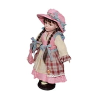 Bothyi - Muñeca Rural De Porcelana Con Cara De Maquillaje Esmaltada De 15,75'' Para Adorno De Escritorio De Mesa, Color Rosa