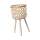 thumbnail image 2 of Macetero De Suelo Con Cesta De Ratán, Decoración Versátil Para El Hogar, Oficina, Patas De Madera, Color Beige, 43x24,5 Cm, 2 of 3