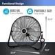 thumbnail image 5 of Ventilador Lasko High Velocity 20 negro para montaje en pared o suelo, 5 of 9