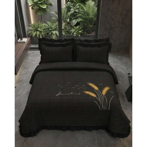 Quilt Cubrecama Verano Estampado Floral con Bobos 2 Plazas