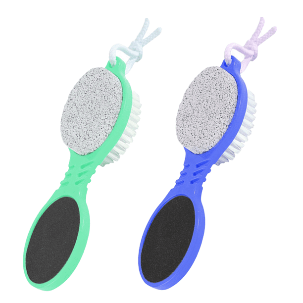 Cepillo exfoliante para pies 4 en 1, herramienta de pedicura para pies secos y húmedos, elimina la piel muerta.
