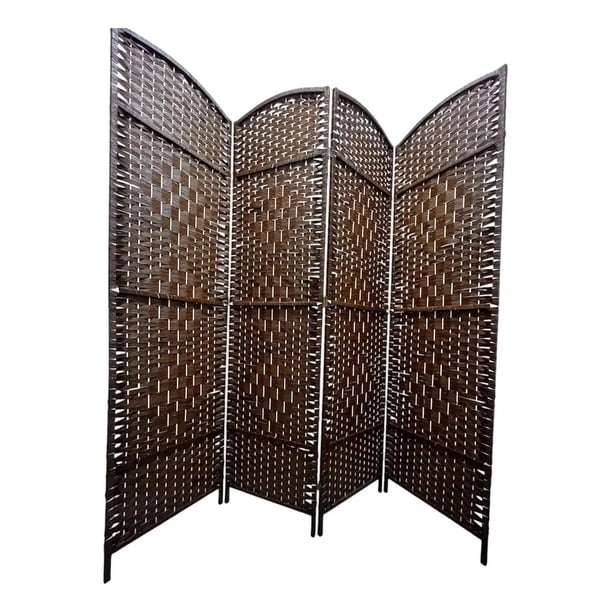 Biombo De Madera Resistente 4 Paneles Completo 200x180cm marron