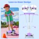 thumbnail image 5 of Scooter TONBUX para niños, inclinación para dirigir, 3 ruedas, ajustable, morado, 5 of 8
