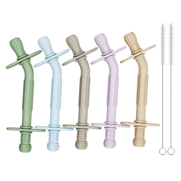 Juguetes Para La Dentición Popotes De Silicona Para Dentición 36+ Meses Paquete De 5